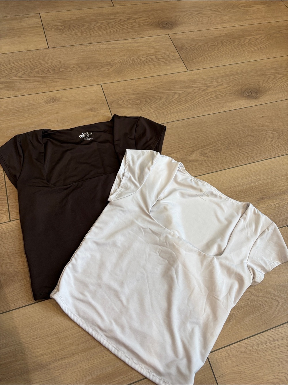 Classic Square-Neck Crop Top — White & Black